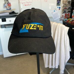 Fuze it liquid nails, brand hat.